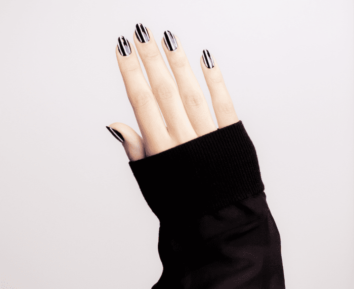 Black Pin Stripped Manicure